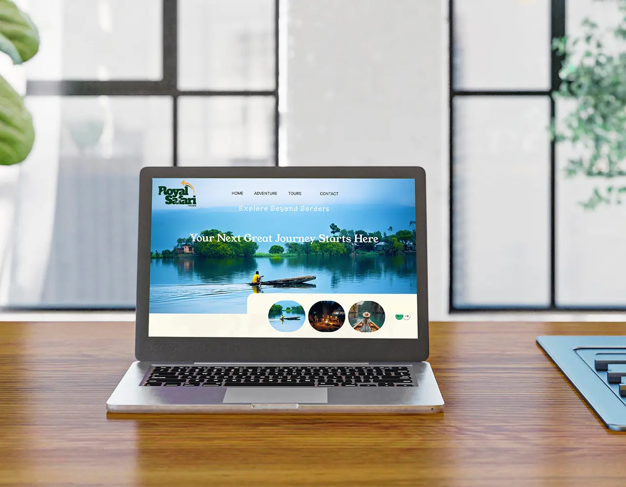 Royal Safari Tours website design — laptop mockup